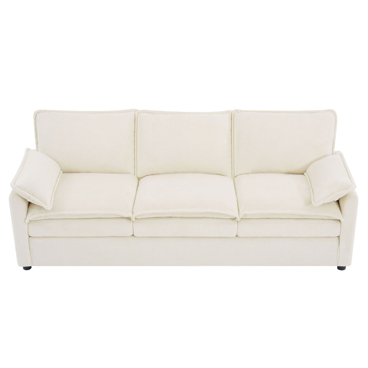 Modern 3 Seater Sofa With Side Storage Pockets For Living Room
