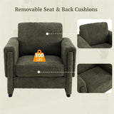 Upholstered Accent Armchair With Square Arm
