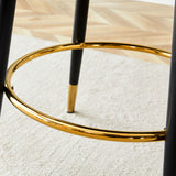 Upholstered Rotatable Bar Chair With Metal Legs For Dining Room