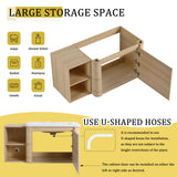 Wall Mounted Bathroom Vanity & Sink, Storage Shelves & Soft Close Door