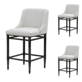 Marvin - Steel Frame Faux Leather Upholstered Counter Height Barstool
