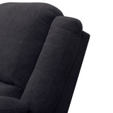 3 Seat Manual Reclining Sofa With Deep Recline - Black