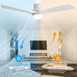 52" Ceiling Fan With Dimmable LED Light, 6 Speed DC Motor, 3 Blades
