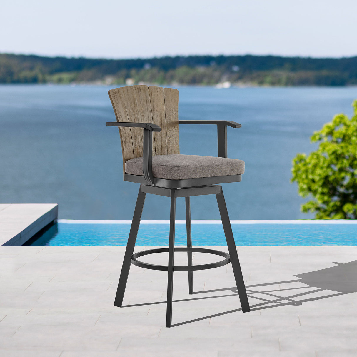 Hazel - Outdoor Patio Swivel Bar Stool