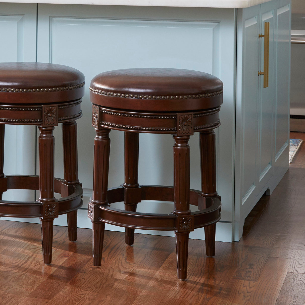 Rustic Elegance Backless Swivel Stool