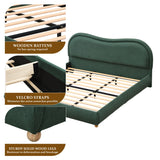 Upholstered Platform Bed Frame With Curved Headboard
