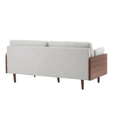 Mid Century Moderne Sofa With Wood Sides
