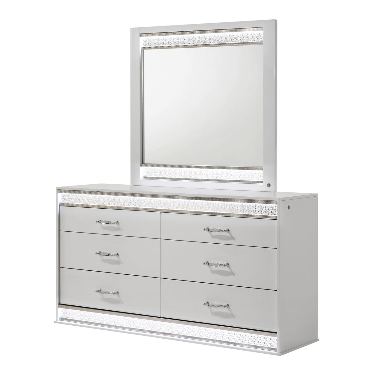 Glam - Mirror & LED Lighting (Includes Mirror Only) - White
