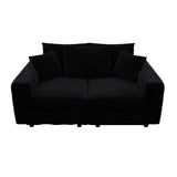 Deep Seat Convertible Sofa With Soft Pillows And Ottomans
