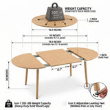 3 In 1 Extendable Dining Table - Wood