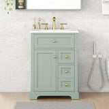 Modern Bathroom Vanity With Sink, 3 Drawers & Cabinet With 2 Tier Door Storage