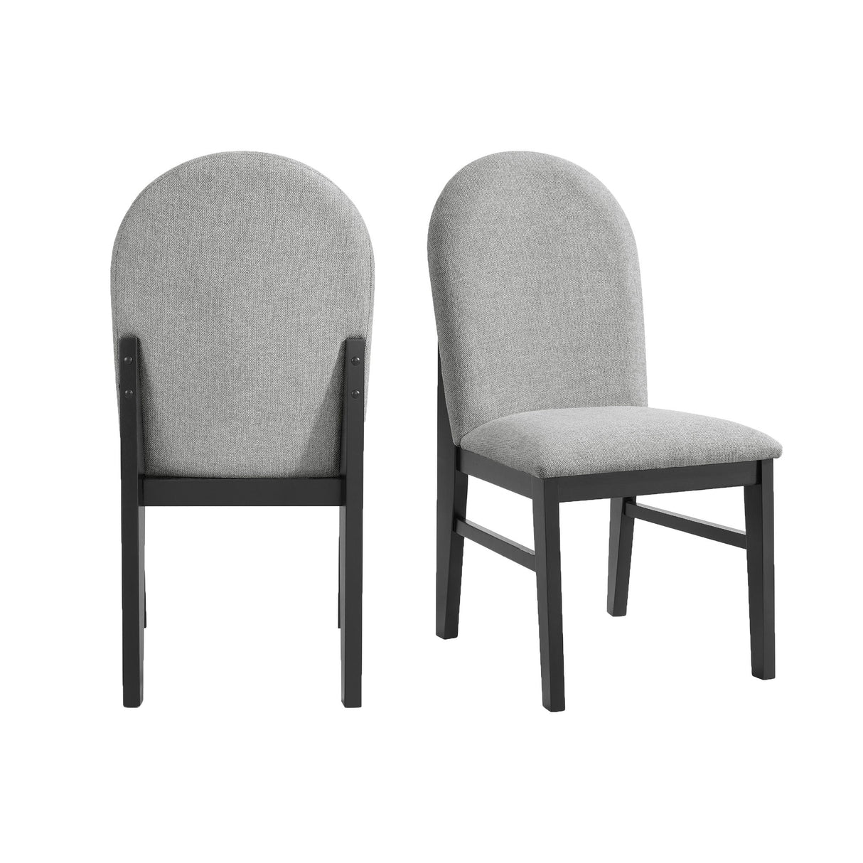 Edison - Dining Side Chair With Fabric (Set of 2) - Black And Light Gray