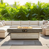 48 x 24 Inch Rectangle Fire Pit Table, 50000 BTU Propane Fire Pits Table for Patio Set