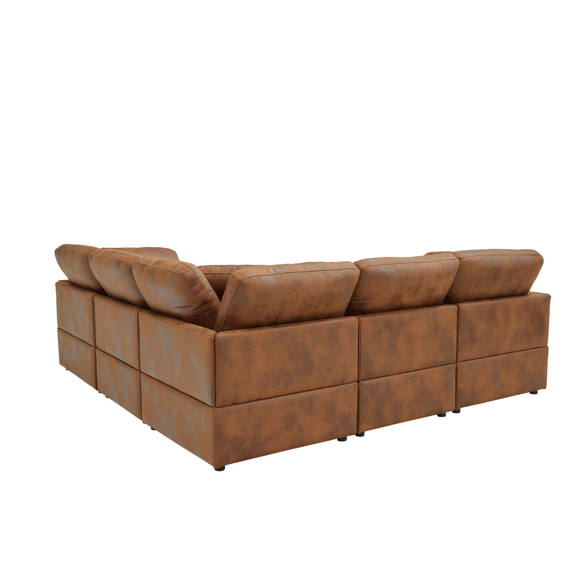 Modular Cloud Sectionals Sofa, Freely Configurable Corner - Light Brown