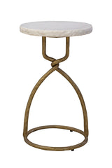 Kevin - Side Table - White / Gold