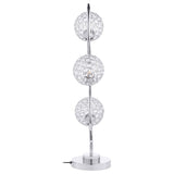 Vandy - 3 Light Curvy Table Lamp With Orb Shades - Chrome
