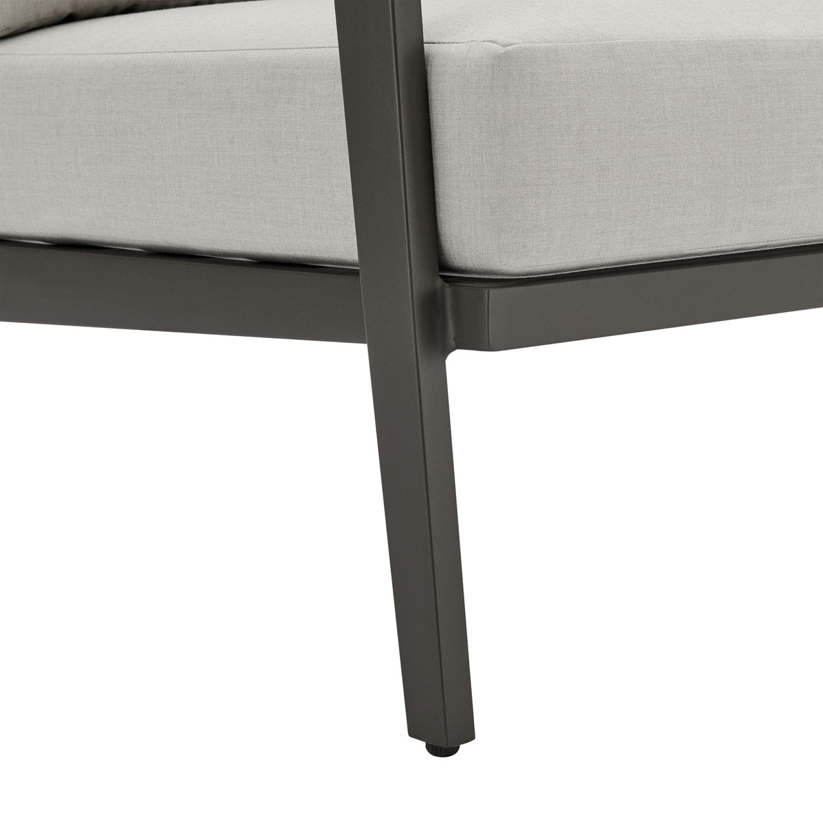 Avila - Outdoor Club Chair With Woven Rattan Back Aluminum Frame And Cushions - Dark Bronze / Silver Ash