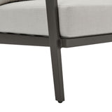 Avila - Outdoor Club Chair With Woven Rattan Back Aluminum Frame And Cushions - Dark Bronze / Silver Ash