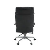 Dart Vintage Black Top Grain Leather & Iron Swivel Office Chair