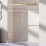 Frameless Single Sliding Soft Close Shower Doors, 5/16" Sgcc Tempered Glass