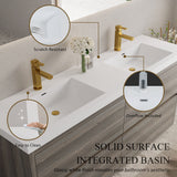 Bathin Freestanding Bathroom Vanity With Double Sinks, Bathroom Storage Vanity Cabinet With Stone Resin Countertop And Soft Close Drawers