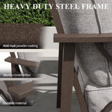 All Weather Armchairs With Cushions, Sculptural Design (Set of 2) - Gray / Khaki