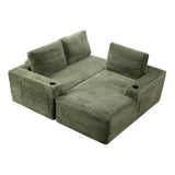 Cloud Sectional Couch, Modular Sectional Sofa With Deep Seat, Boneless Couches With L-Shape Chaise For Living Room - Green