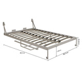 Queen Size Cabinet Wall Bed Mechanism With Desk - Gray