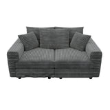 Plush Corduroy 4 Seat Sofa, Modern Comfy Upholstered Sofa Cloud Couch, Deep Seat Couches With Soft Pillows