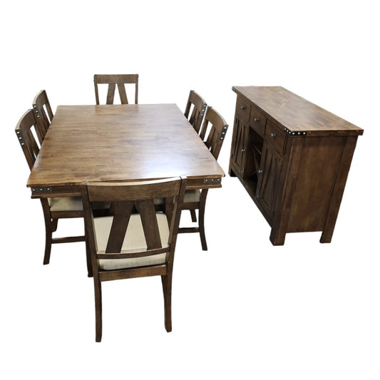 8 - Piece Brook Extendable Dining Set - Alpine Outlets