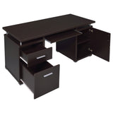 Tracy 55-Inch 2-Drawer Office Computer Desk Cappuccino
