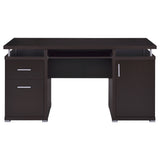 Tracy 55-Inch 2-Drawer Office Computer Desk Cappuccino