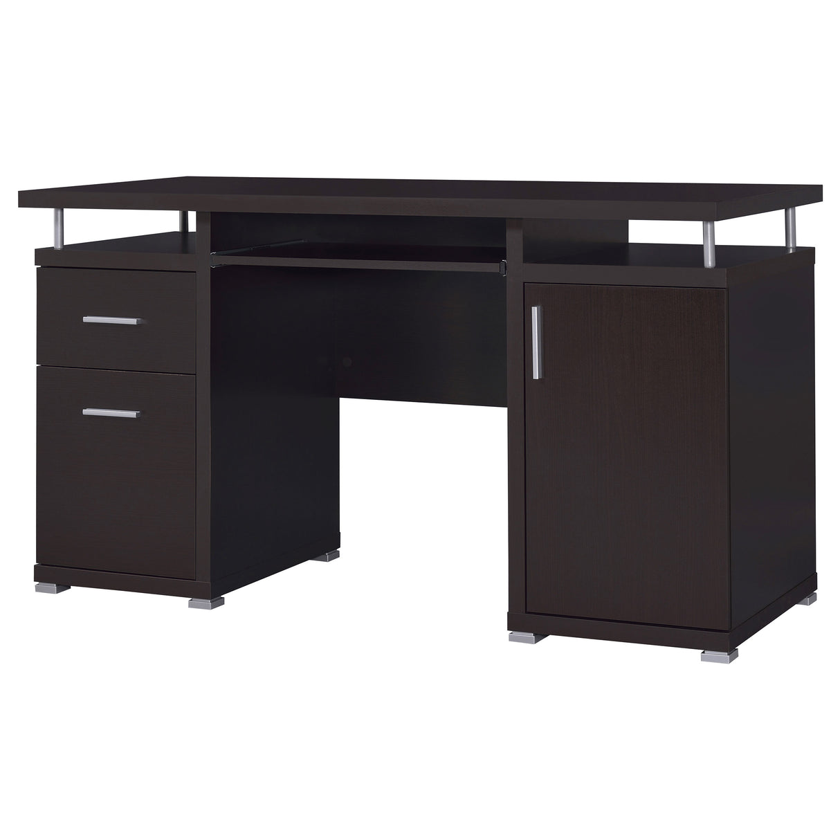 Tracy 55-Inch 2-Drawer Office Computer Desk Cappuccino