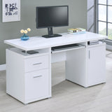 Tracy 55-Inch 2-Drawer Office Computer Desk White