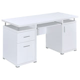 Tracy 55-Inch 2-Drawer Office Computer Desk White