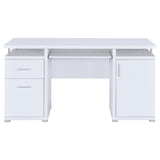 Tracy 55-Inch 2-Drawer Office Computer Desk White