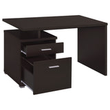 Irving 47-Inch 2-Drawer Office Desk in Cappuccino