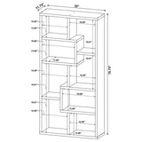 Theo 71-Inch 6-Shelf Bookshelf in White