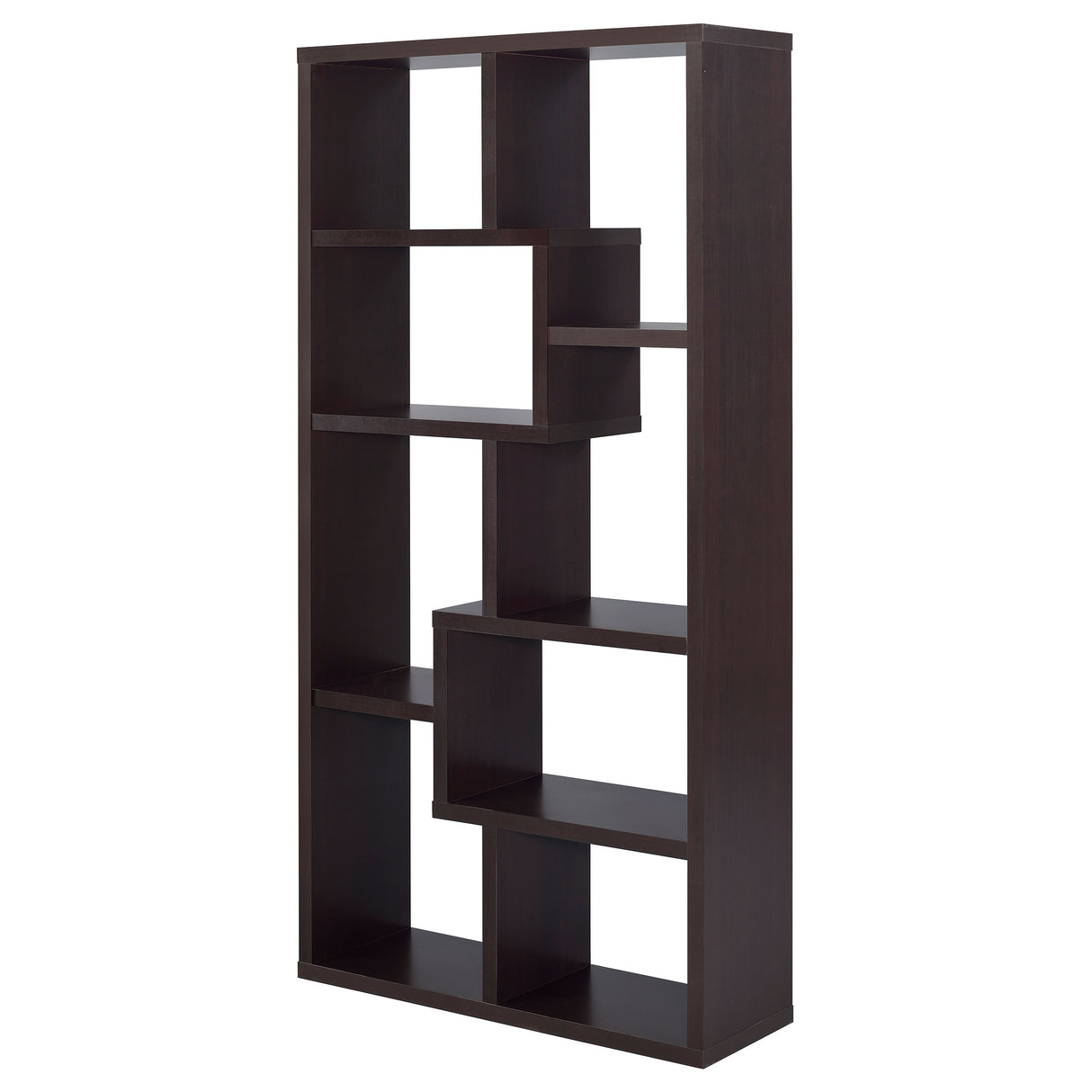 Theo 71-Inch 6-Shelf Bookshelf in Cappuccino