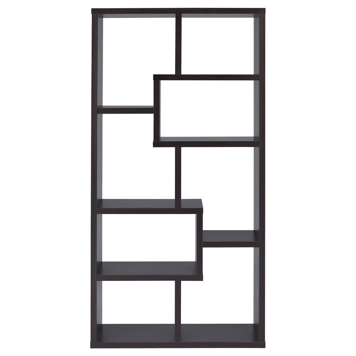 Theo 71-Inch 6-Shelf Bookshelf in Cappuccino