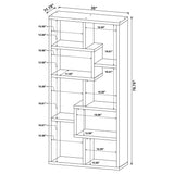 Theo 71-Inch 6-Shelf Bookshelf in Cappuccino
