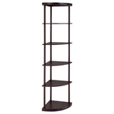 Bonwick 72-inch 5-Shelf Corner Bookshelf Cappuccino