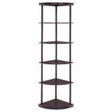 Bonwick 72-inch 5-Shelf Corner Bookshelf Cappuccino