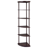 Bonwick 72-inch 5-Shelf Corner Bookshelf Cappuccino
