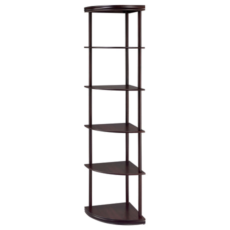 Bonwick 72-inch 5-Shelf Corner Bookshelf Cappuccino