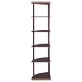 Bonwick 72-inch 5-Shelf Corner Bookshelf Cappuccino