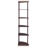 Bonwick 72-inch 5-Shelf Corner Bookshelf Cappuccino