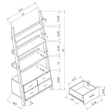 Colella 72-Inch 5-Shelf Storage Ladder Bookshelf Cappuccino
