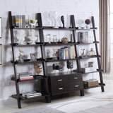 Colella 72-Inch 5-Shelf Storage Ladder Bookshelf Cappuccino