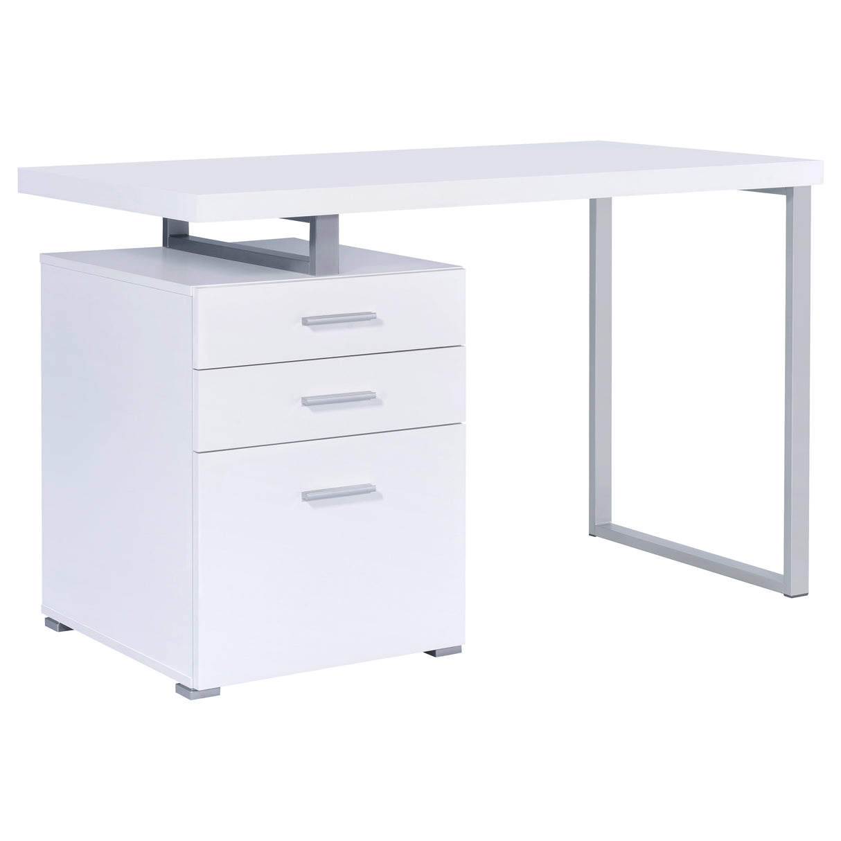 Brennan 47-Inch 3-Drawer Office Computer Desk, White